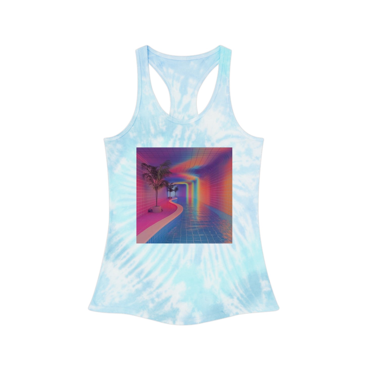 Surreal Vaporwave Pool Tie Dye Tank Top