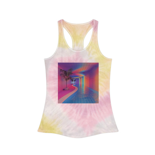 Surreal Vaporwave Pool Tie Dye Tank Top