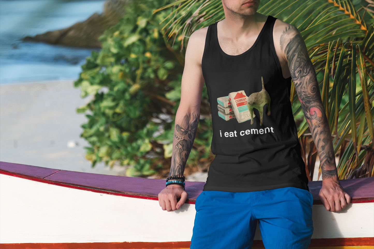 I Eat Cement Cat Tank Top